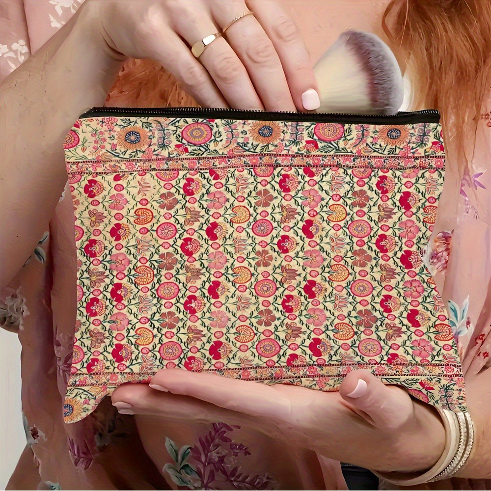 Travel Accessories India - Vintage Bohem Makyaj Çantası Hindistan İşlemeli