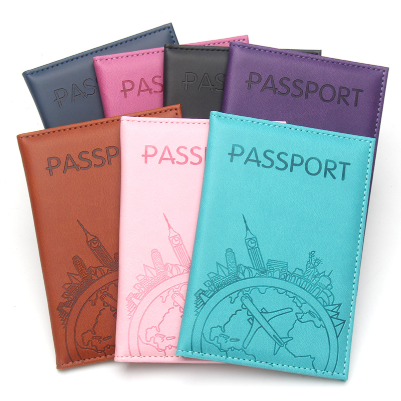 Travel Accessories India - Global Flight Baskılı Pasaportluk Deri Pasaport