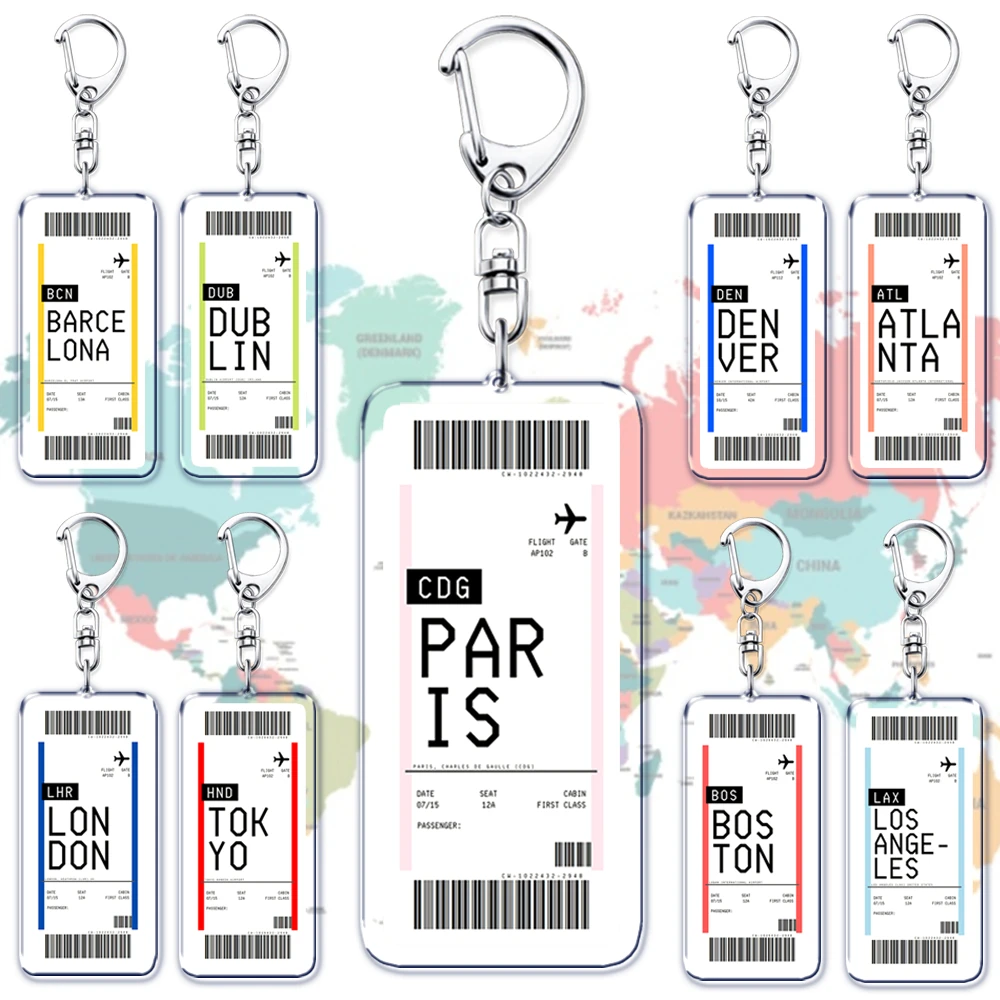 Travel Accessories India - Uçak Bilet Biniş Kartı Anahtarlık Boston