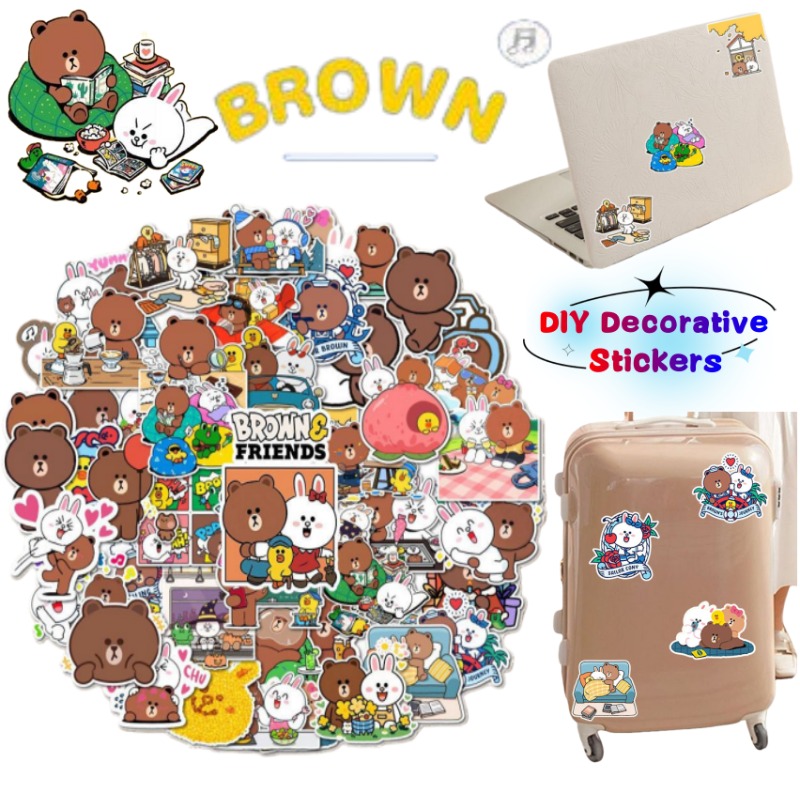 Luggage Cover Protector - LINE FRIENDS Brown Cony Sally Anime